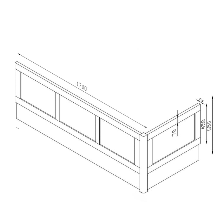 HARR-PANEL1700-DGREY - Harrogate Wooden Front Bath Panel - Coa Living