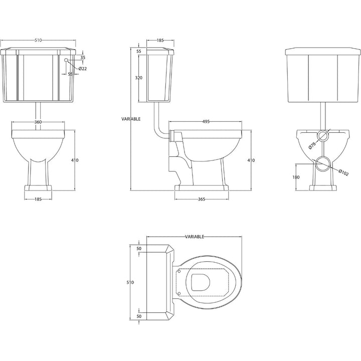 - Harrogate Low Level Toilet - Coa Living