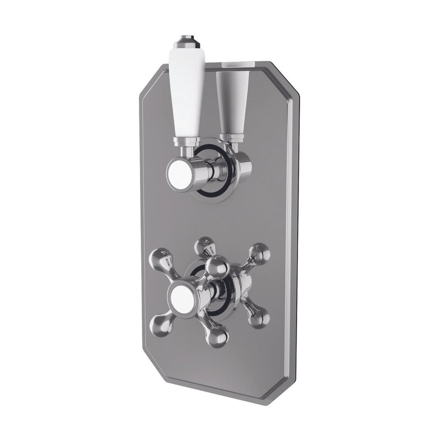 - Harrogate Twin Concealed Thermostatic Shower Valve in Chrome - Coa Living