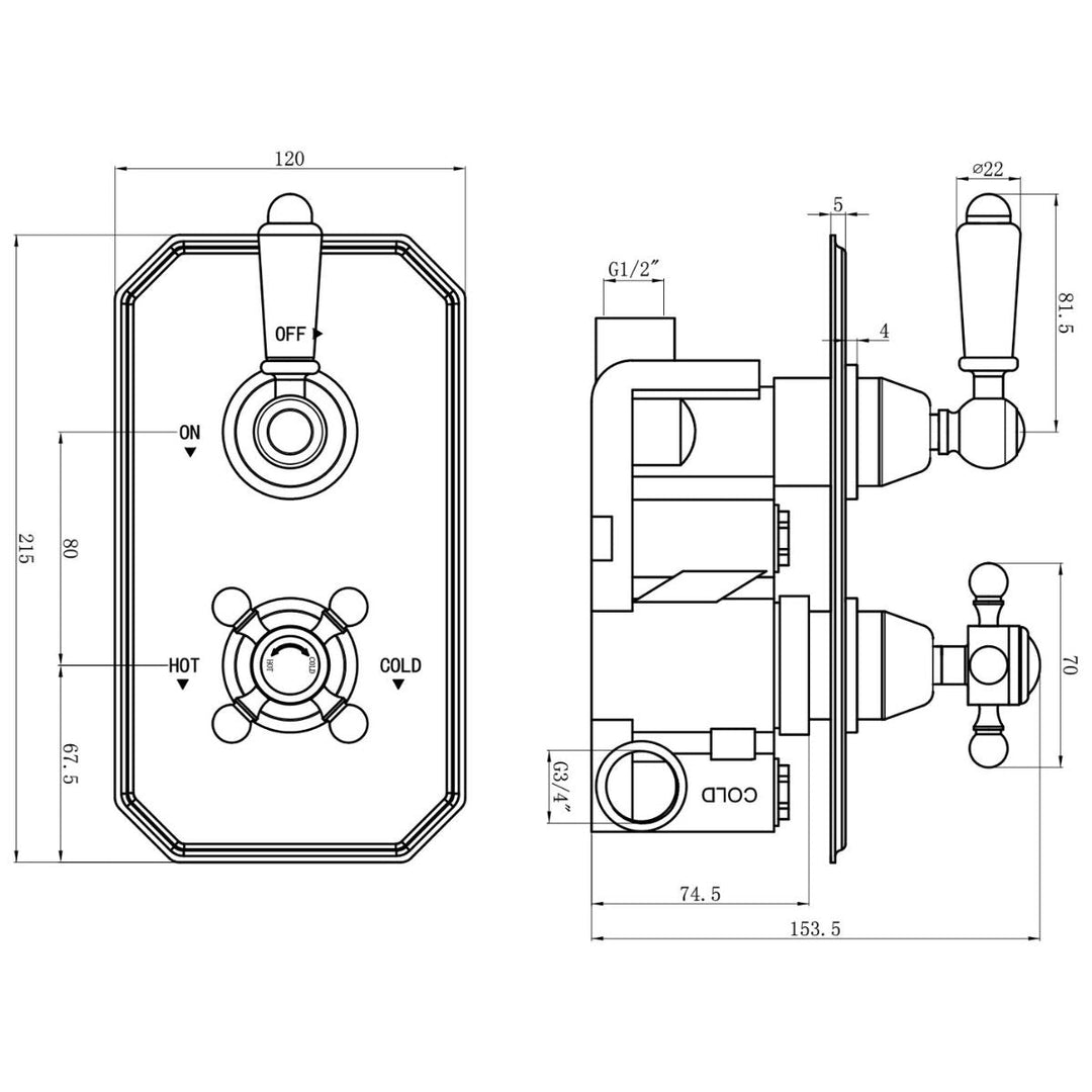 - Harrogate Twin Concealed Thermostatic Shower Valve in Chrome - Coa Living