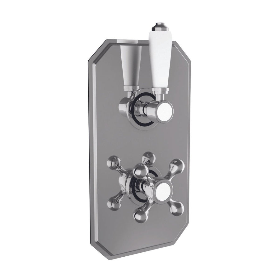 - Harrogate Twin Concealed Thermostatic Shower Valve with Diverter in Chrome - Coa Living