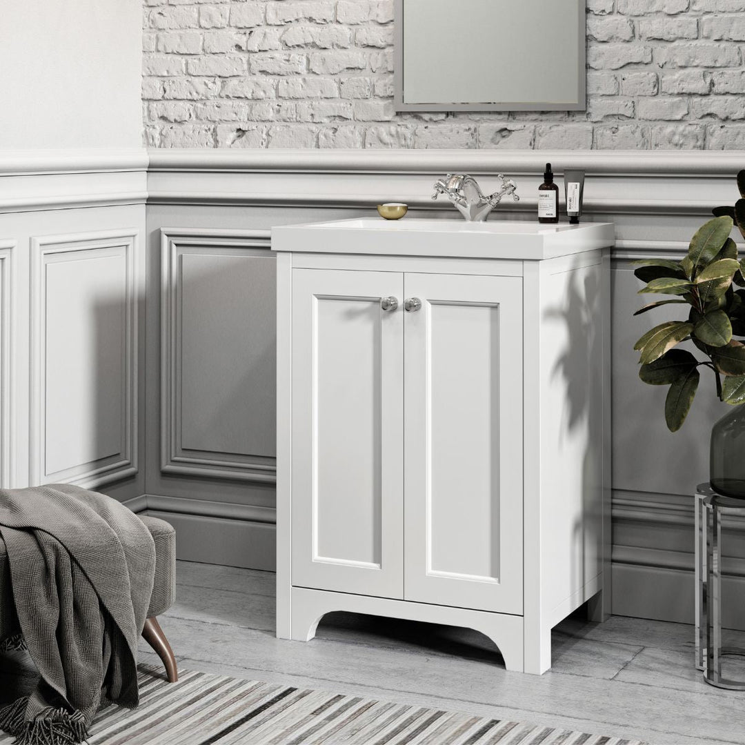 HARRPACK004 - Harrogate Brunswick 600mm Vanity Unit with Ceramic Basin - Coa Living