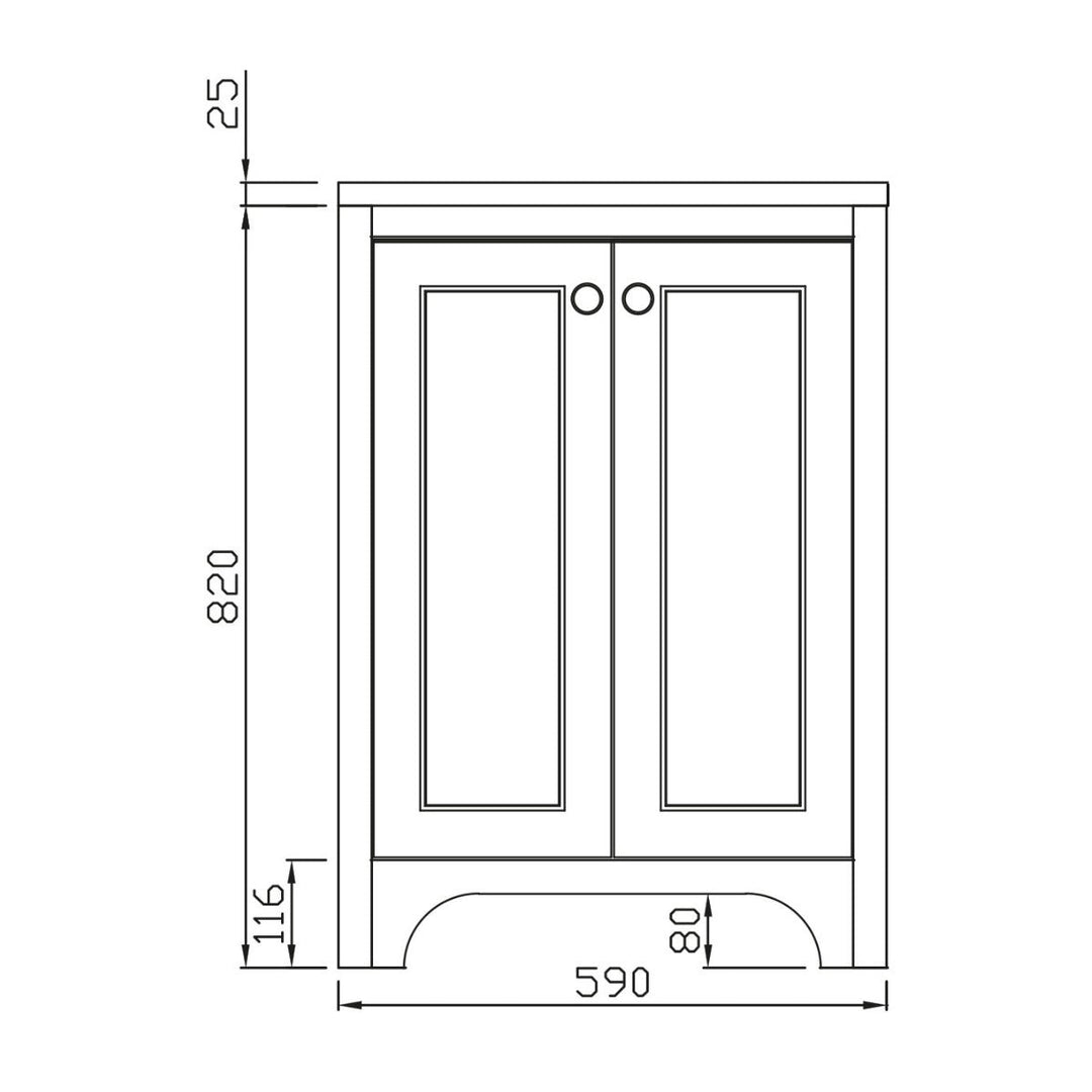 HARRPACK012 - Harrogate Brunswick 600mm Vanity Unit with Undermount Basin - Coa Living