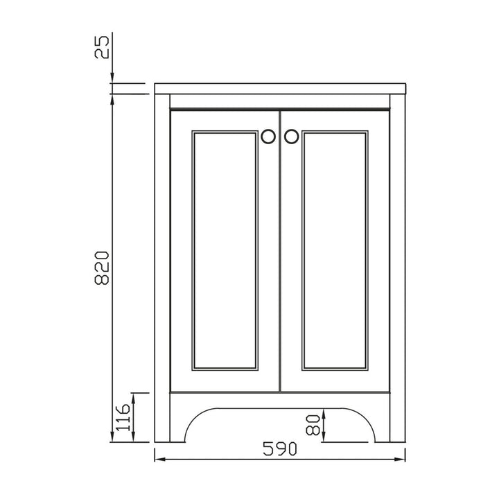 HARRPACK012 - Harrogate Brunswick 600mm Vanity Unit with Undermount Basin - Coa Living