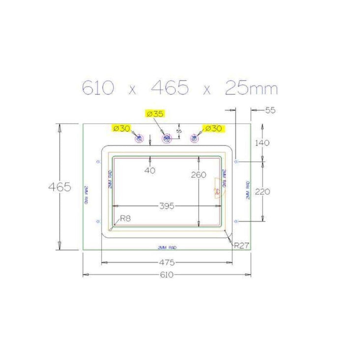 HARRPACK012 - Harrogate Brunswick 600mm Vanity Unit with Undermount Basin - Coa Living