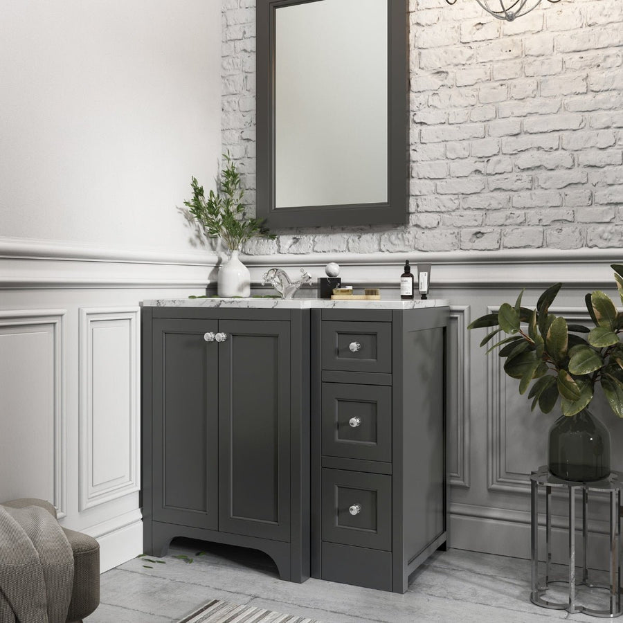 HARRPACK024 - Harrogate Brunswick 900mm Return Vanity Unit - Coa Living