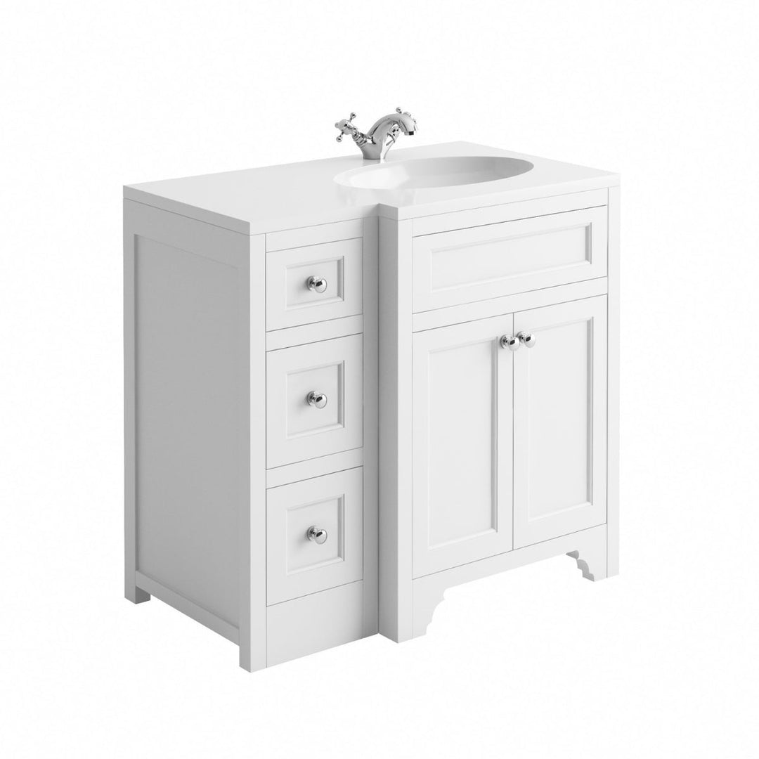 HARRPACK067 - Harrogate Ripley 900mm Return Vanity Unit - Coa Living