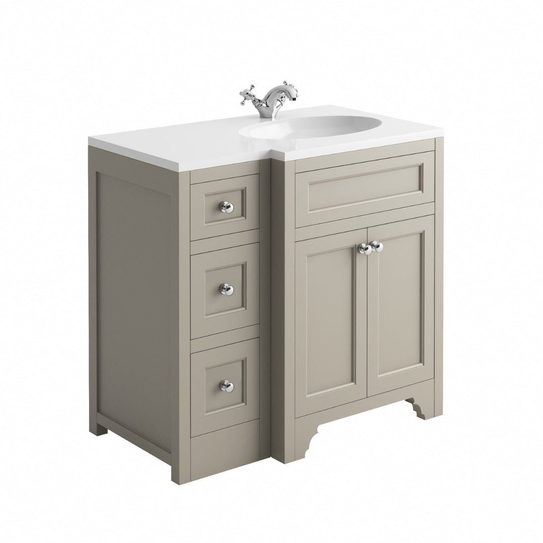 HARRPACK069 - Harrogate Ripley 900mm Return Vanity Unit - Coa Living