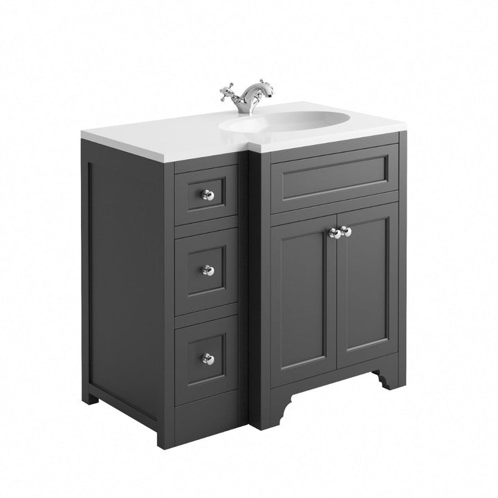 HARRPACK071 - Harrogate Ripley 900mm Return Vanity Unit - Coa Living