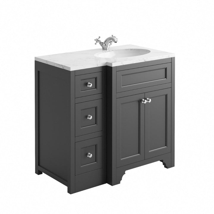 HARRPACK072 - Harrogate Ripley 900mm Return Vanity Unit - Coa Living