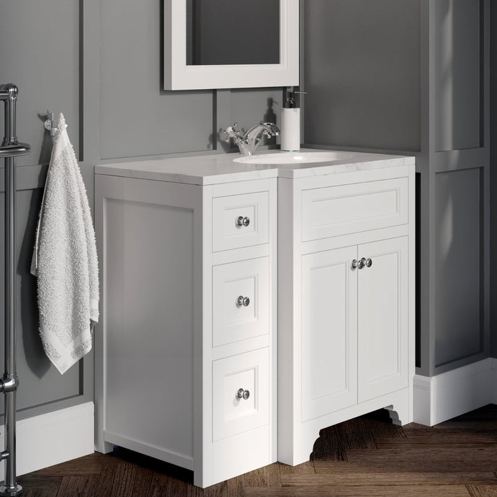 HARRPACK073 - Harrogate Ripley 900mm Return Vanity Unit - Coa Living