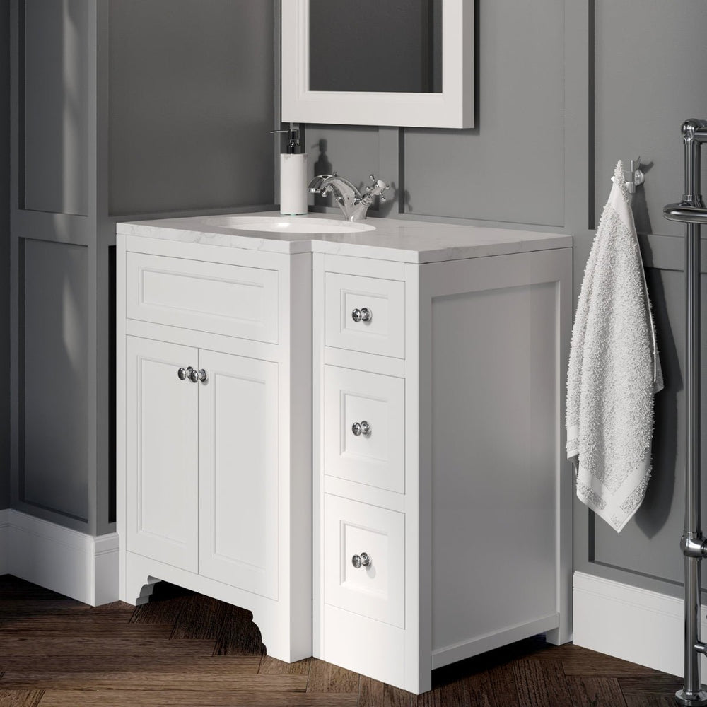 HARRPACK073 - Harrogate Ripley 900mm Return Vanity Unit - Coa Living