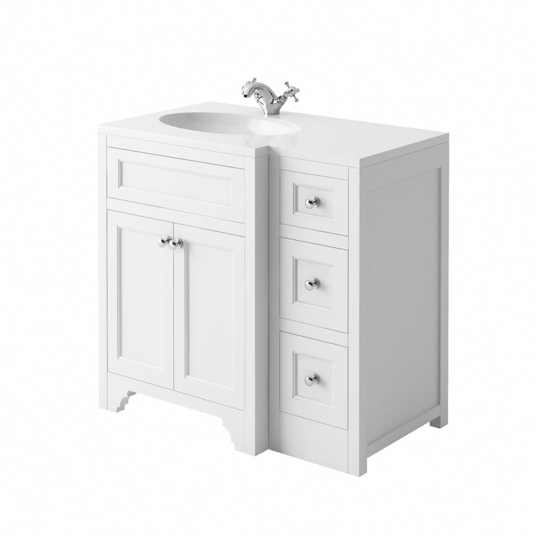 HARRPACK073 - Harrogate Ripley 900mm Return Vanity Unit - Coa Living