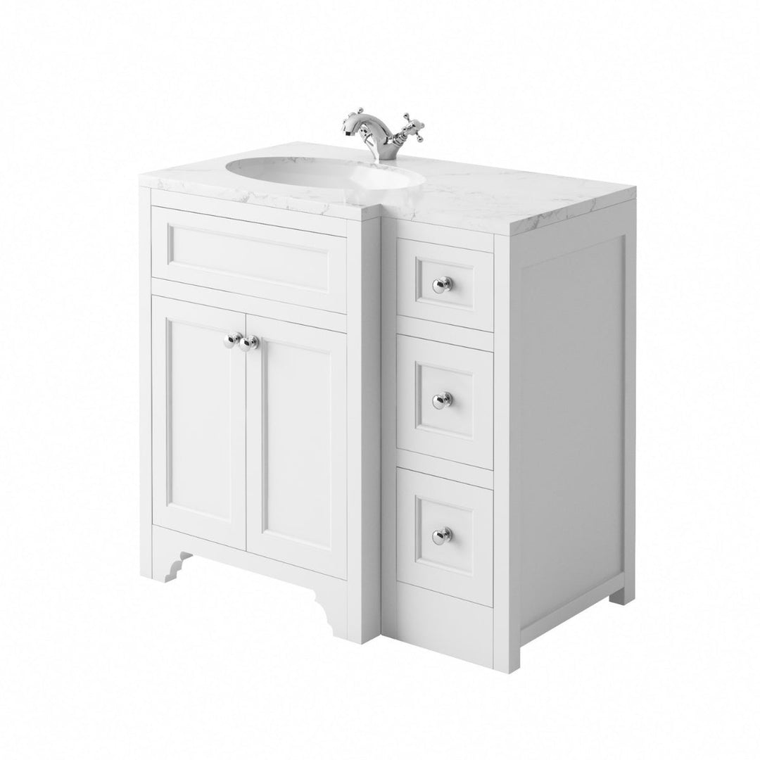 HARRPACK074 - Harrogate Ripley 900mm Return Vanity Unit - Coa Living