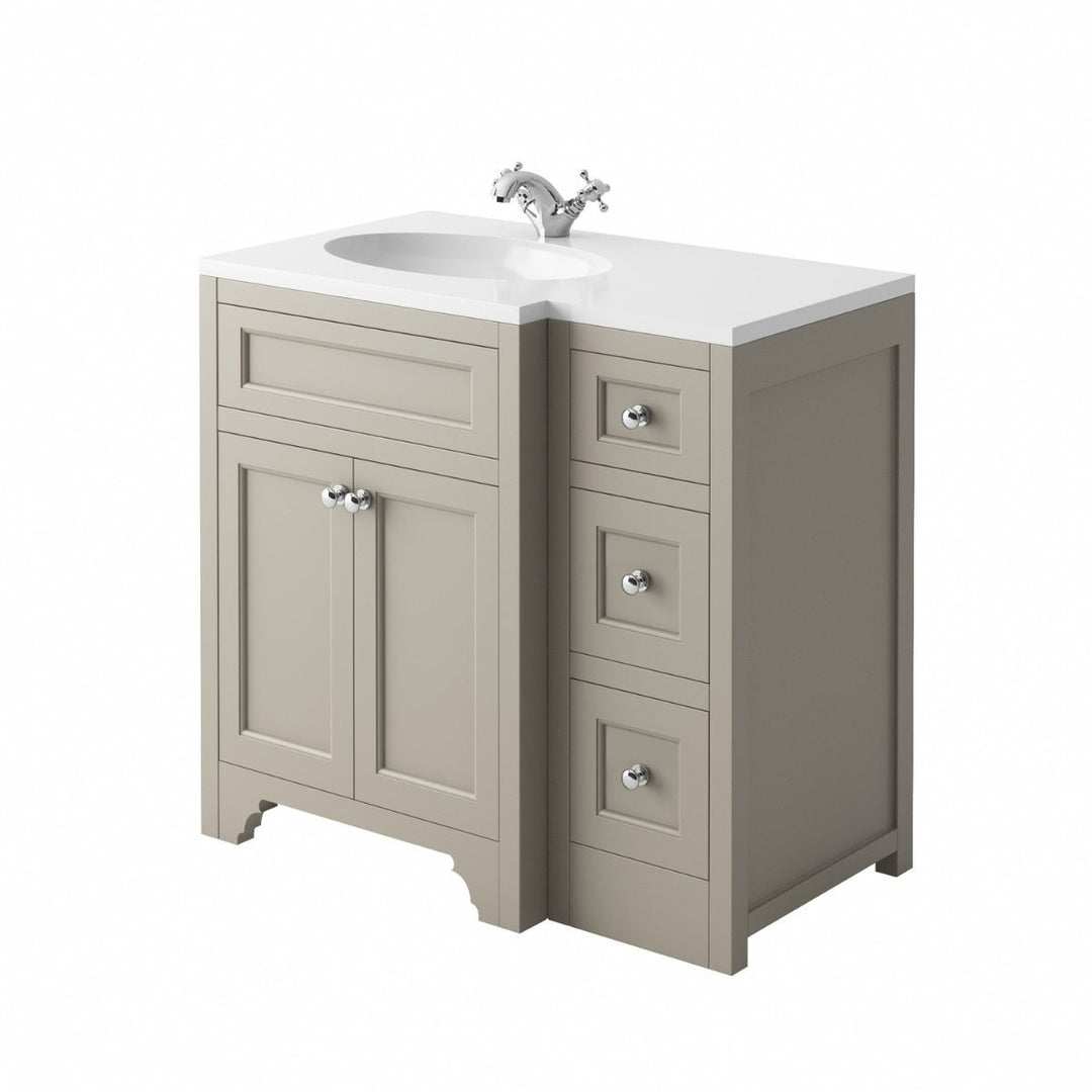 HARRPACK075 - Harrogate Ripley 900mm Return Vanity Unit - Coa Living