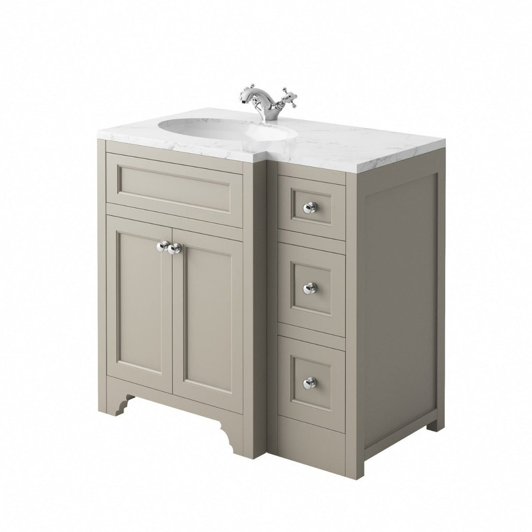 HARRPACK076 - Harrogate Ripley 900mm Return Vanity Unit - Coa Living