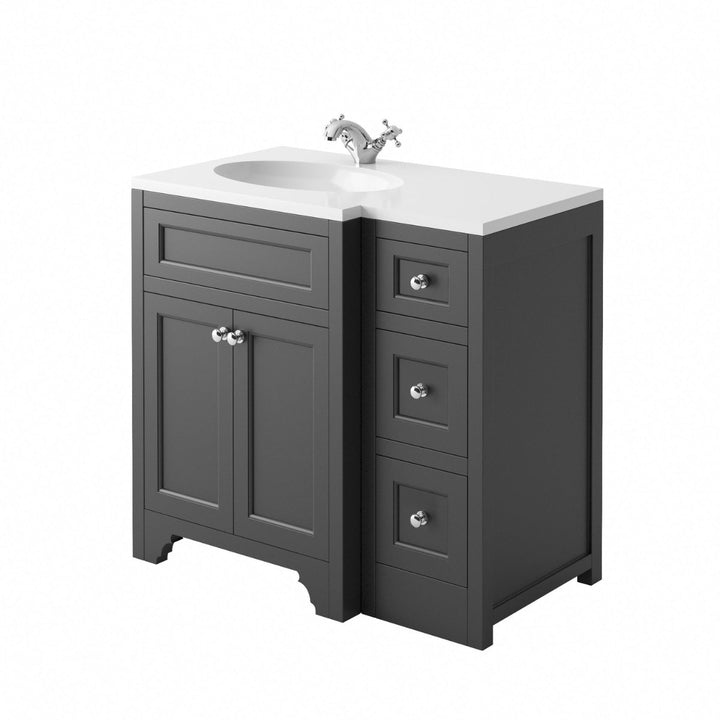 HARRPACK077 - Harrogate Ripley 900mm Return Vanity Unit - Coa Living