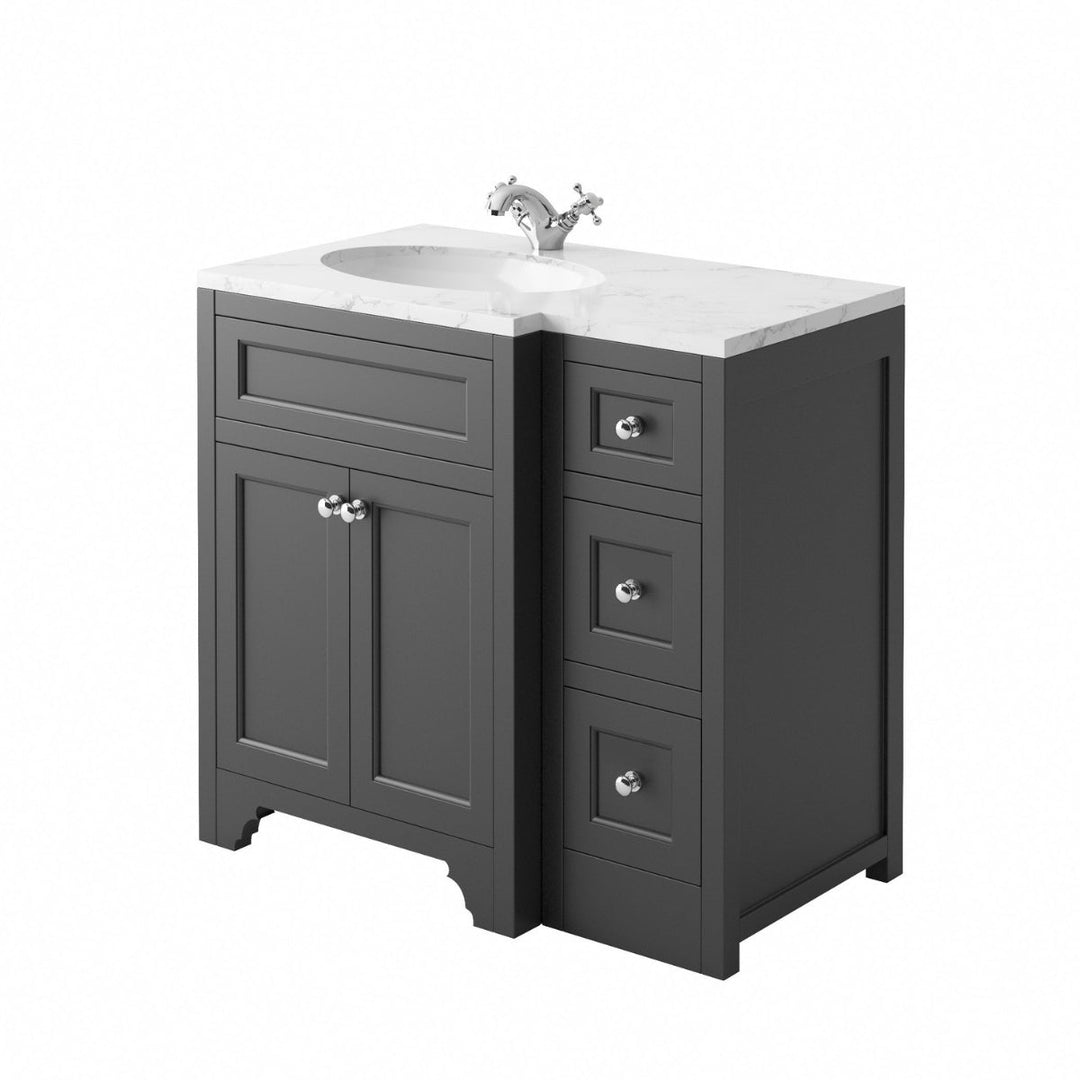 HARRPACK078 - Harrogate Ripley 900mm Return Vanity Unit - Coa Living