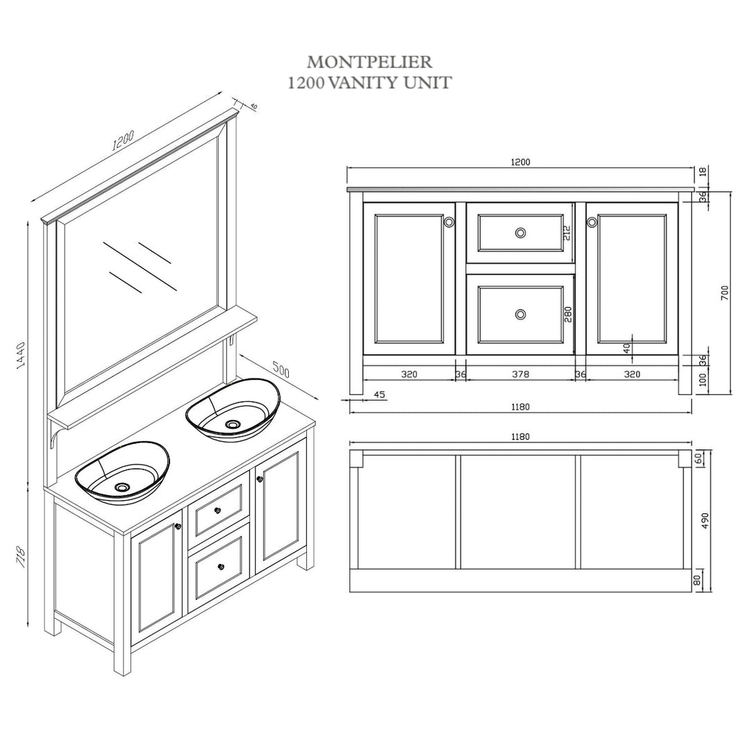 HARRPACK086 - Harrogate Montpelier Vanity Unit - Coa Living