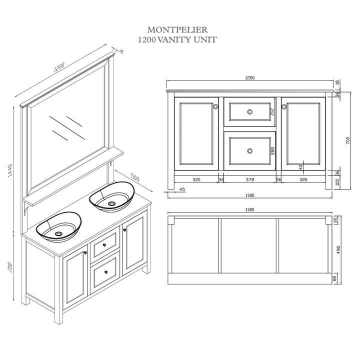 HARRPACK086 - Harrogate Montpelier Vanity Unit - Coa Living