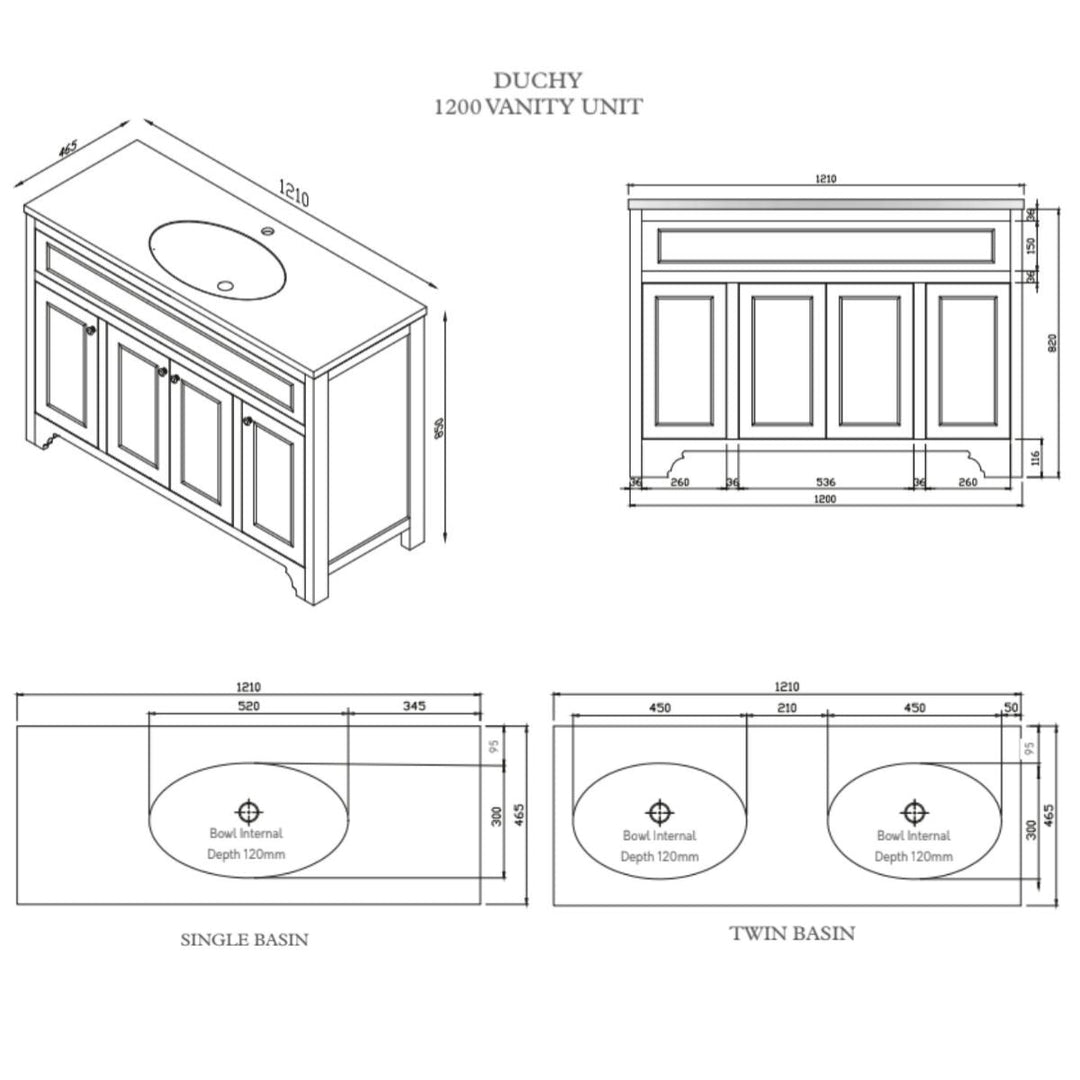 HARRPACK093 - Harrogate Duchy Vanity Unit - Coa Living