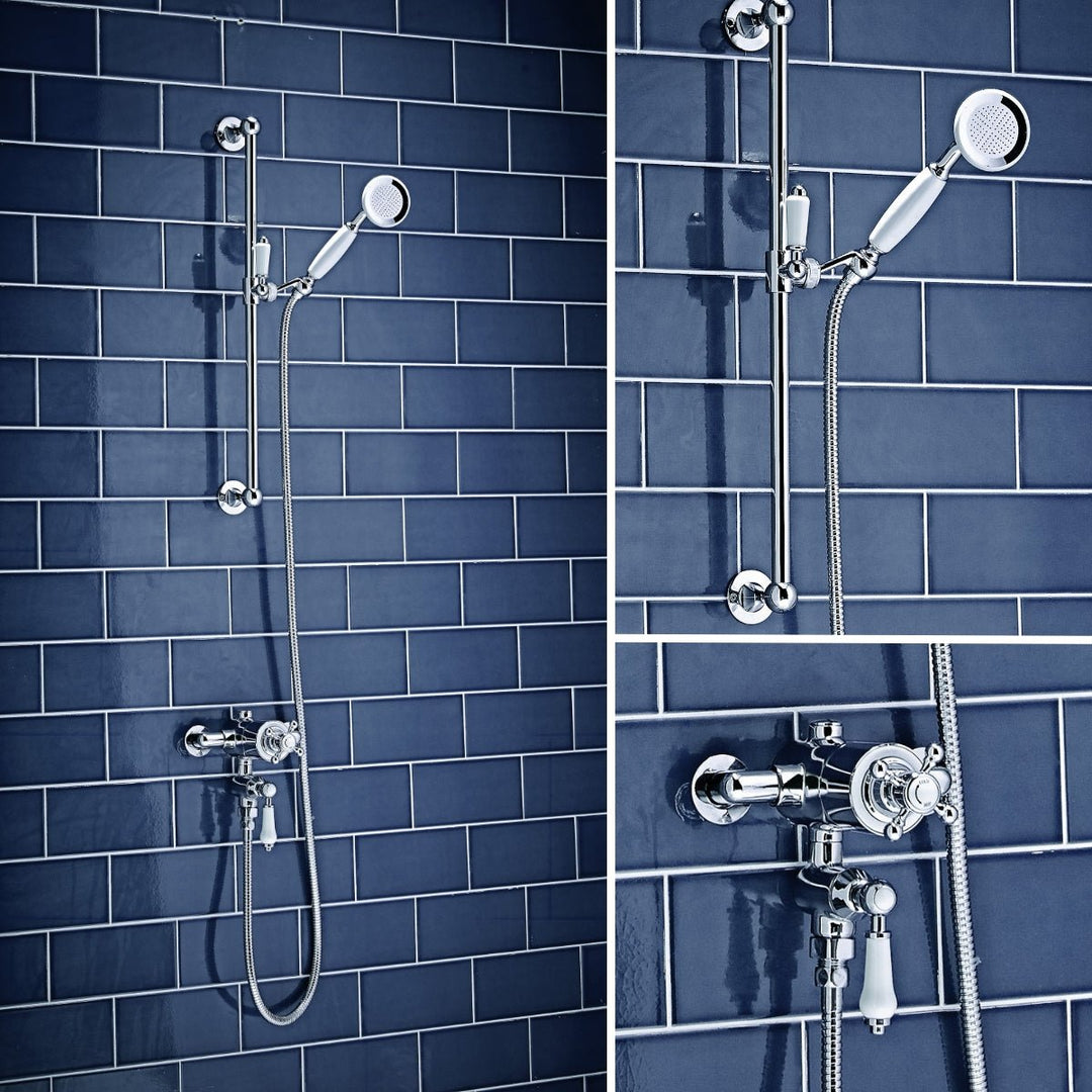 HARRPACK095 - Harrogate Traditional Thermostatic Shower Set Two in Chrome - Coa Living