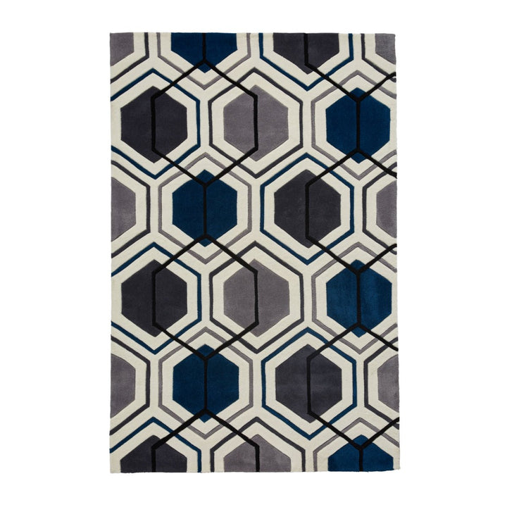 HK7526GRYNVY1217 - Hong Kong 7526 Hand Tufted Acrylic Rug - Coa Living