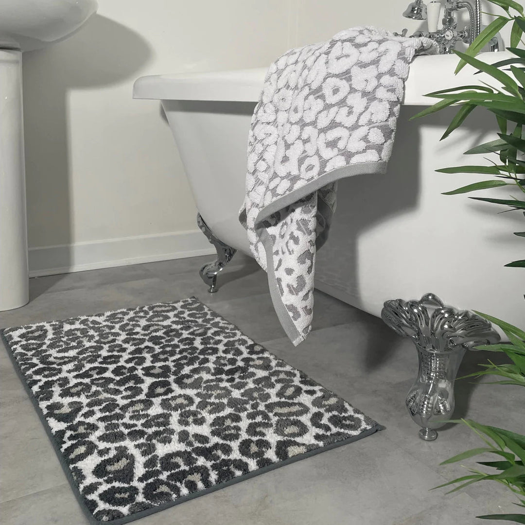 LEOPARDB/MATMONOCHROME - Leopard Print Bath Mat - Coa Living