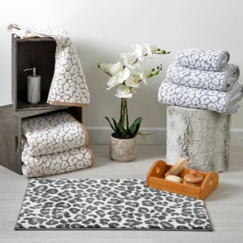 LEOPARDB/MATMONOCHROME - Leopard Print Bath Mat - Coa Living