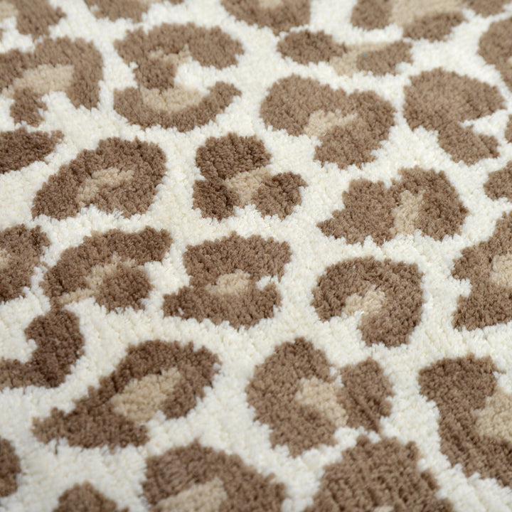 LEOPARDB/MATNATURAL - Leopard Print Bath Mat - Coa Living