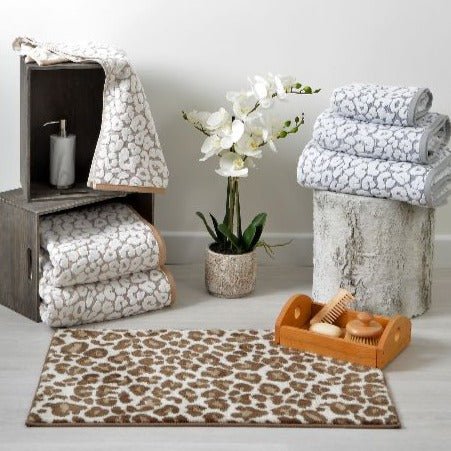 LEOPARDB/MATNATURAL - Leopard Print Bath Mat - Coa Living