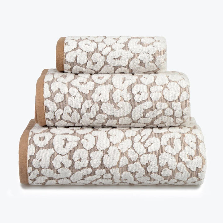 LEOPARDSHEETTWLNATURAL - Leopard Print Bath Towels - Coa Living