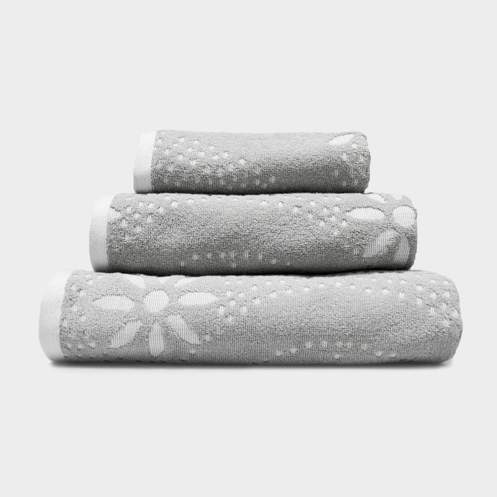 MARRAKESHHANDGREY - Marrakesh Floral Patterned Towels - Coa Living