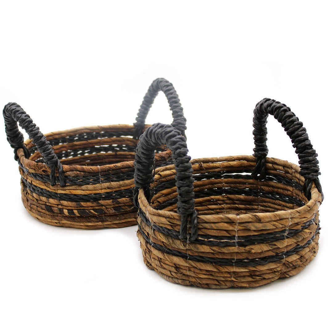 NBA-02 - Banana Leaf & Hitam Raffia Basket - Set of 2 - Coa Living