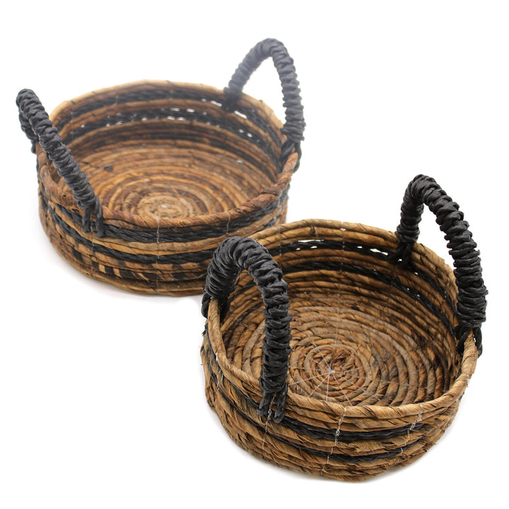 NBA-02 - Banana Leaf & Hitam Raffia Basket - Set of 2 - Coa Living