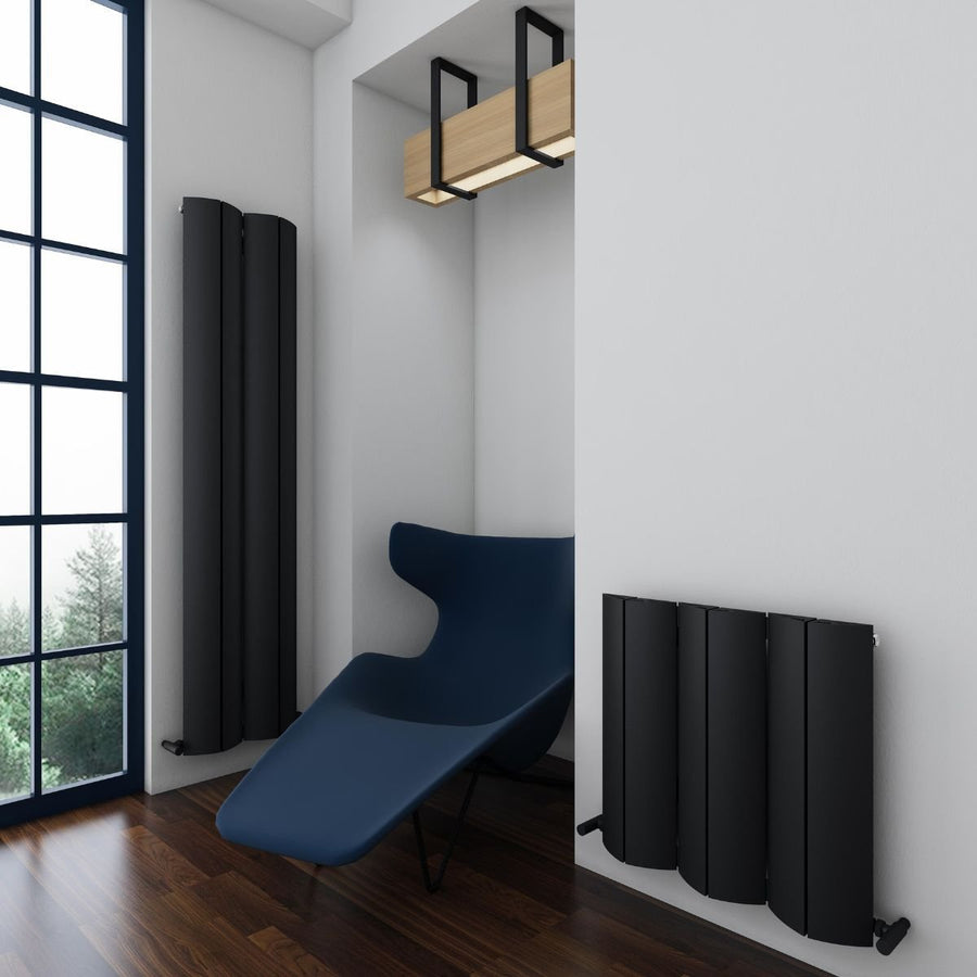 NIX 0205180002 TXB - Carisa Nixie Aluminium Central Heating Radiator in Textured Black - Coa Living