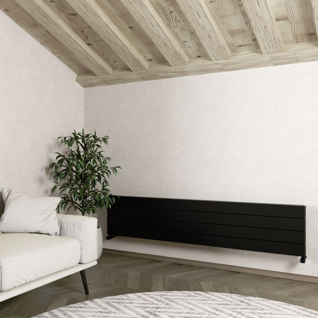 NXL 1800028003 TXB - Carisa Nemo Double XL Horizontal Aluminium Central Heating Radiator in Textured Black - Coa Living