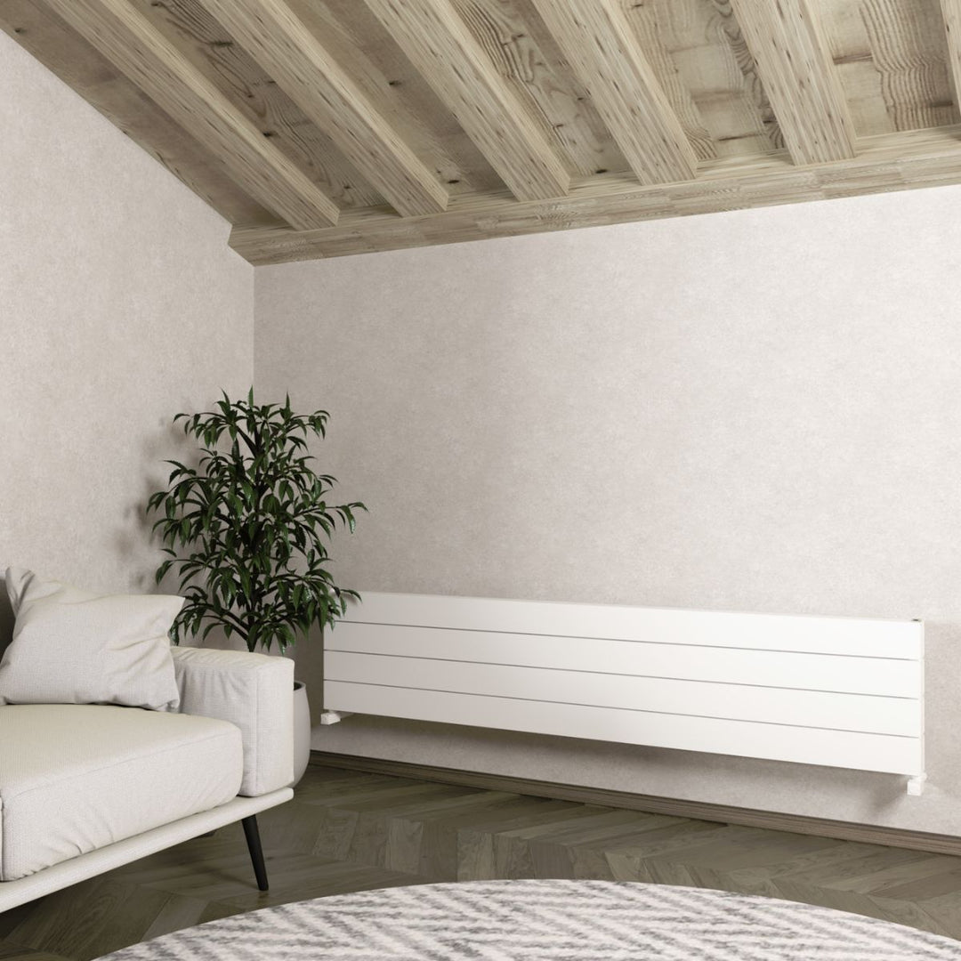 NXL 1800028003 TXW - Carisa Nemo Double XL Horizontal Aluminium Central Heating Radiator in Textured White - Coa Living