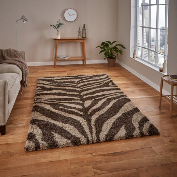 PORM289BRNBGE1217 - Portofino M289 Animal Print Shaggy Rug - Coa Living