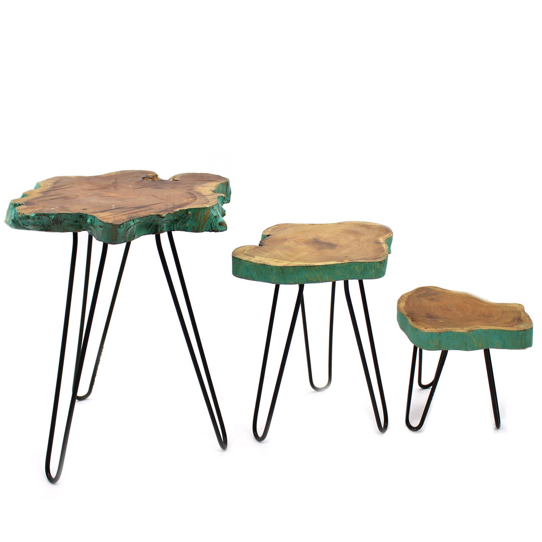 PSS-02 - Set of 3 Gamal Wood Plant Stands - Coa Living