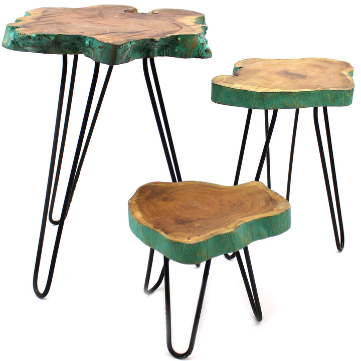 PSS-02 - Set of 3 Gamal Wood Plant Stands - Coa Living