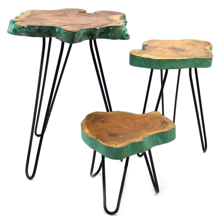 PSS-02 - Set of 3 Gamal Wood Plant Stands - Coa Living