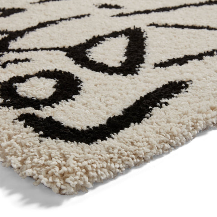 RNA637WHTBLK1217 - Royal Nomadic A637 Shaggy Rug - Coa Living