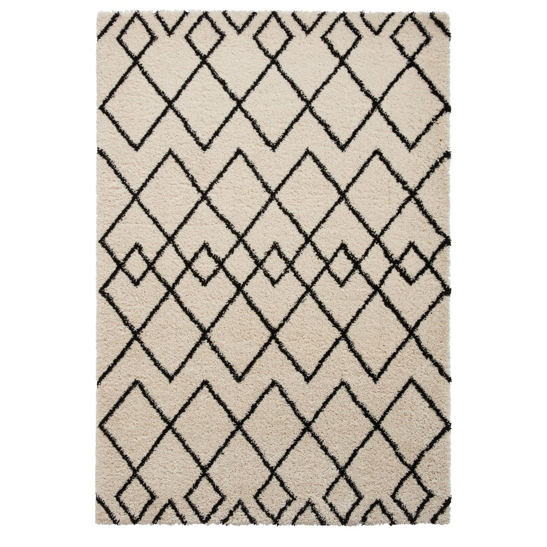 RNA638WHTBLK1217 - Royal Nomadic A638 Shaggy Rug - Coa Living