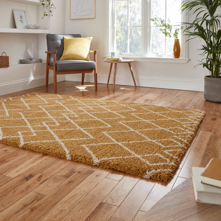 RNA638YELL1217 - Royal Nomadic A638 Shaggy Rug - Coa Living