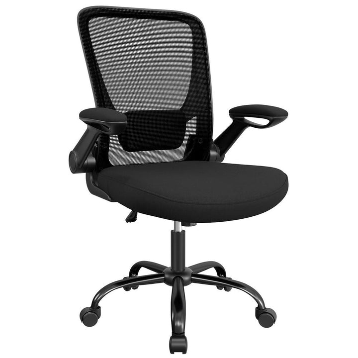 S035871705 - Coa Living Black Mesh Swivel Office Chair with Armrests and Lumbar Support - Coa Living