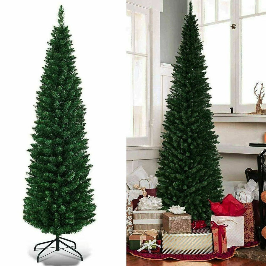 S035872202 - Artificial Christmas Tree Slim Pencil 210cm 7FT Frosted Green - Coa Living