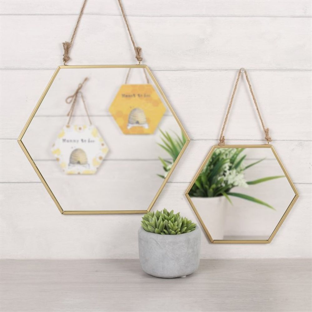 S03720042 - Small Gold Geometric Mirror - Coa Living