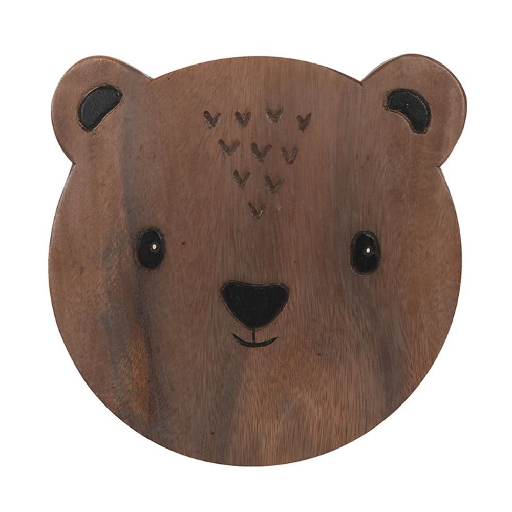 S03720050 - 26cm Children's Wooden Bear Stool - Coa Living