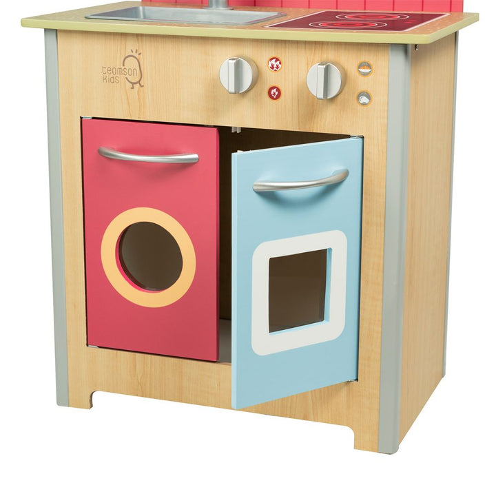 S0671016168 - Wooden Kitchen Playset with Interactive Features and 4 Accessories - Coa Living